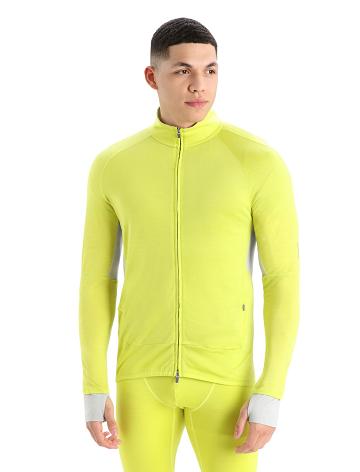 Icebreaker ZoneKnit™ Merino Long Sleeve Zip Férfi Kapucnis Pulóver Zöld | HU 1260RVDW